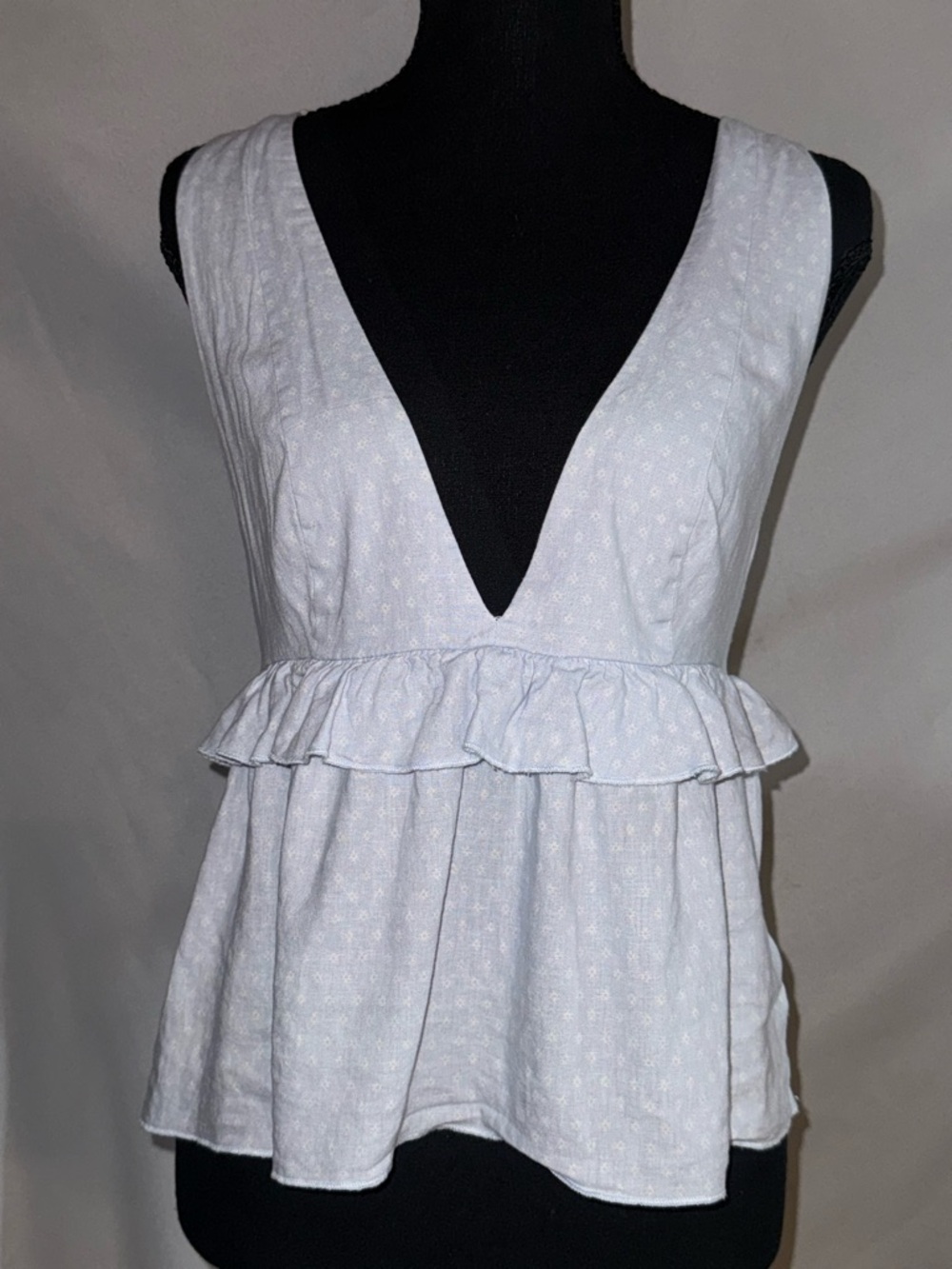 Urban Outfitters Pale Blue Ruffle Peplum Camisole